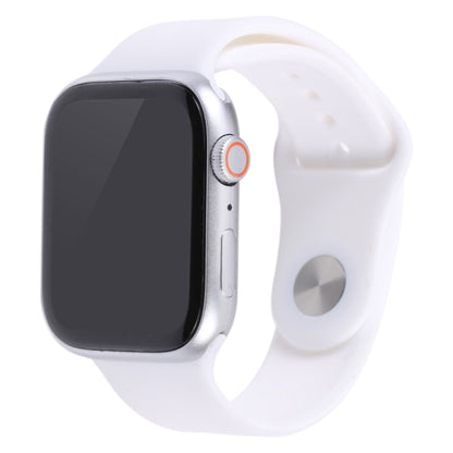 45mm dummy smartwatch display with black screen and white silicone band