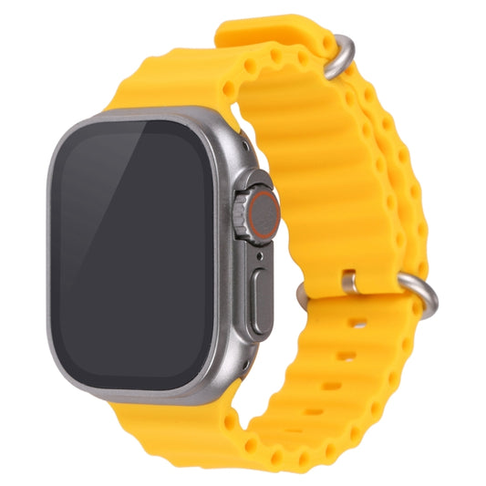 For Apple Watch 49mm fake dummy display with yellow silicone strap and dark screen