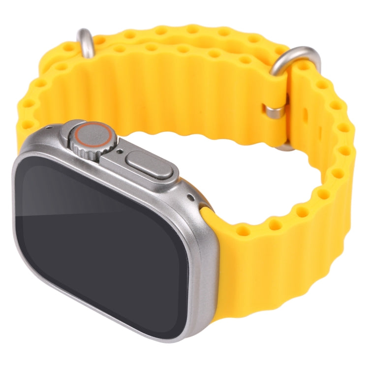 For Apple Watch 49mm fake dummy display with yellow silicone strap, side view
