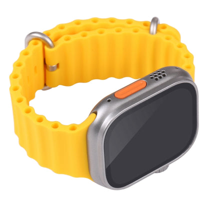 For Apple Watch 49mm fake dummy display with yellow silicone strap, angled view