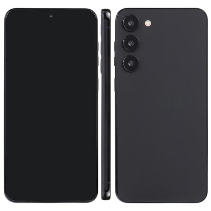 Samsung Galaxy S23 dummy display model with black screen and black rear housing.
