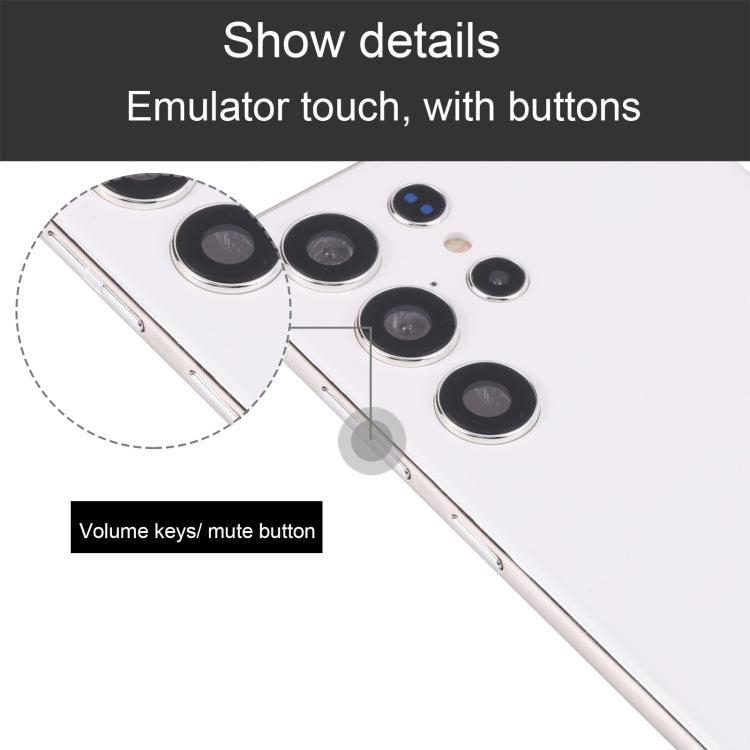 Samsung Galaxy S23 Ultra fake dummy display phone, close-up of rear cameras and side buttons