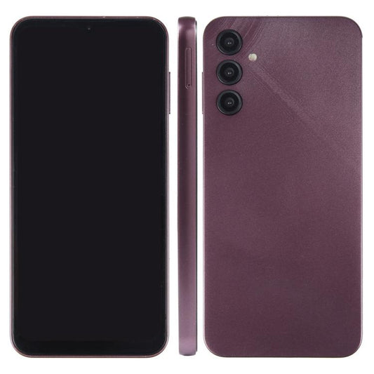 Smartphone dummy display model with black front screen and maroon back panel