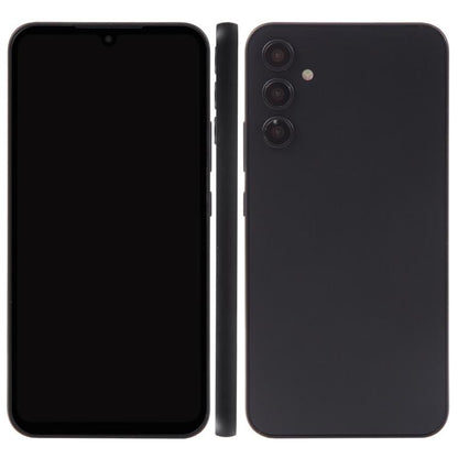 Black fake phone display model with blank screen front and back view