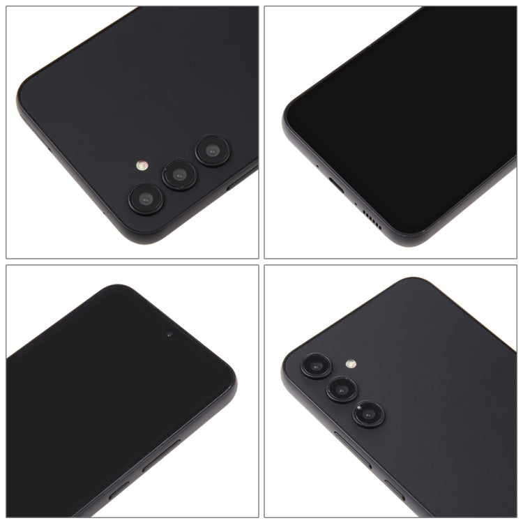 Black dummy smartphone display model showing camera module and blank screen
