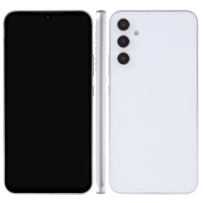 Black and white fake smartphone display models with blank screens front and back