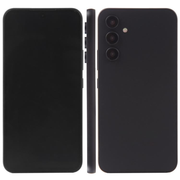 Black phone dummy display model with off screen, front and back view