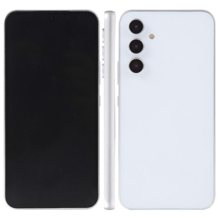 White phone dummy display model with off screen, front and back view