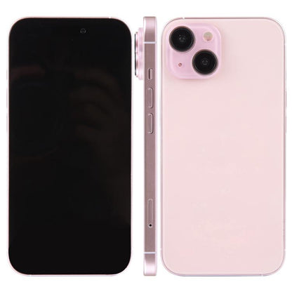 iPhone 15 dummy display model with black screen front and pink back