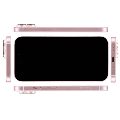 iPhone 15 Plus dummy display phone showing top and bottom edges with pink frame