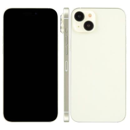 iPhone 15 Plus dummy display phone with black screen and off-white back, side buttons
