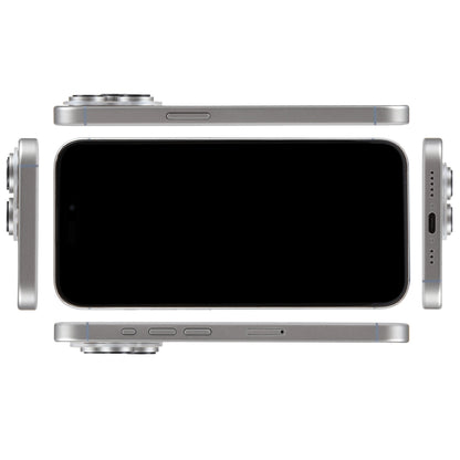 iPhone 15 Pro dummy display model side view with black screen and metal edges