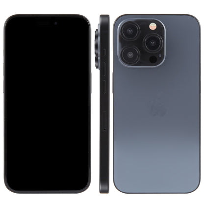 Blue iPhone dummy display model with dark front screen and rear camera module