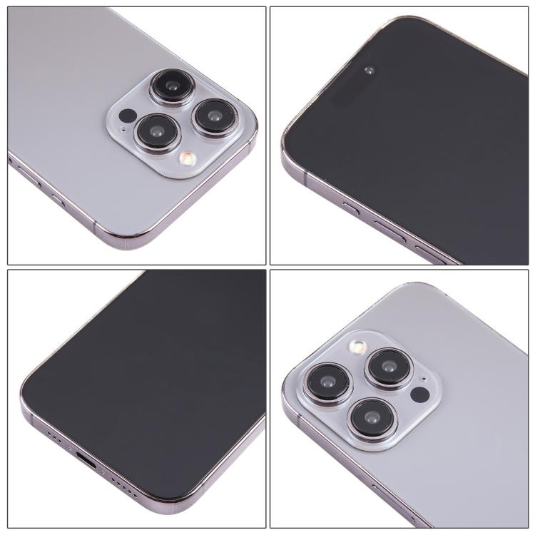 Silver-edged iPhone dummy display model showing rear camera and dark screen