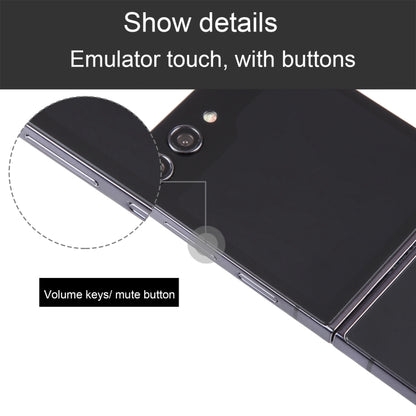 Black folding phone dummy display model with side keys and camera area, blank screen