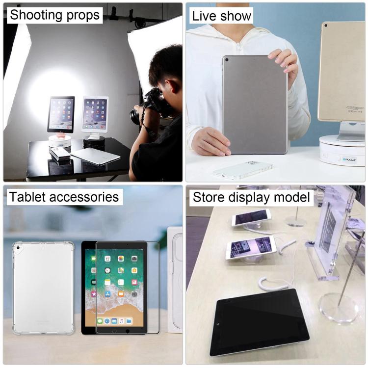 Tablet dummy display model set up as a store display with black screen