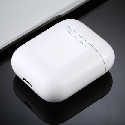 White AirPods-style charging case for dummy headphones with side ports