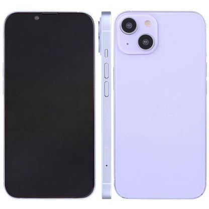 iPhone 14 dummy display phone, black front screen with lilac back