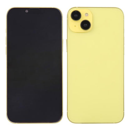 iPhone 14 dummy display phone, black front screen with yellow back