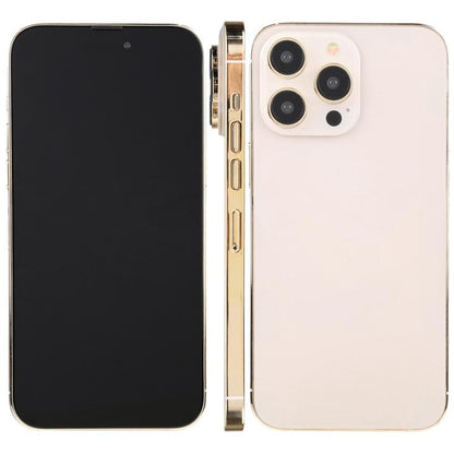 Phone dummy display model with black screen and gold back camera module