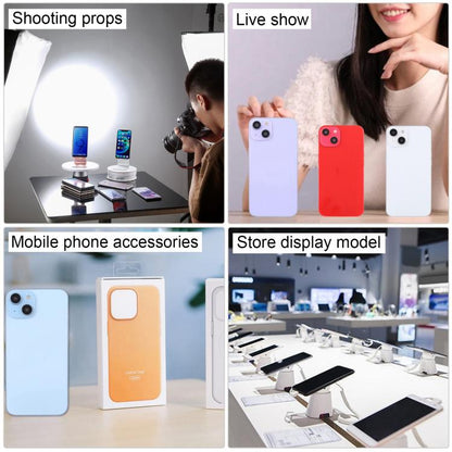 iPhone 14 Plus dummy display models for store display, shown in multiple back colors