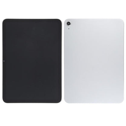 Tablet display model with dark front screen and white rear case, front-and-back view