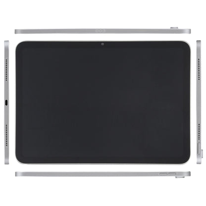 Tablet display model with black screen, showing thin silver sides from side view