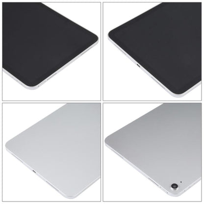 Tablet display model shown from corners with black front and white rear views