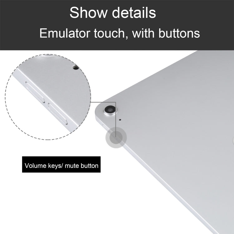 Tablet display model close-up showing side buttons and camera on the rear