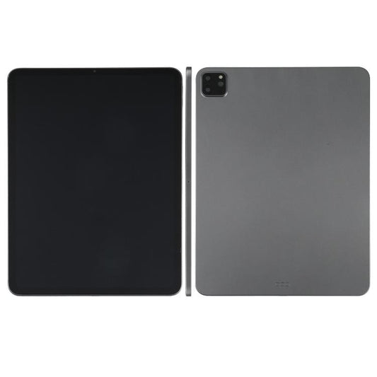 Tablet dummy display model with black screen and grey back, two-view set