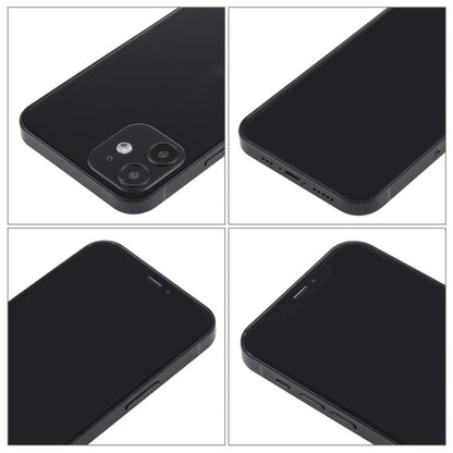 Black-screen fake iPhone 12 mini dummy display model, back and side detail shots