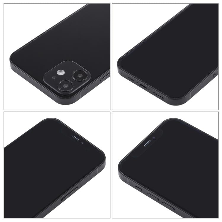 iPhone 12 dummy display model close-up of rear camera module and side buttons