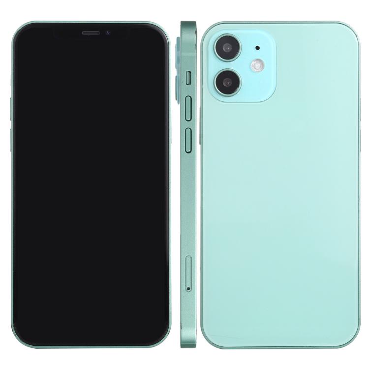 iPhone 12 dummy display model with black front screen and mint green rear