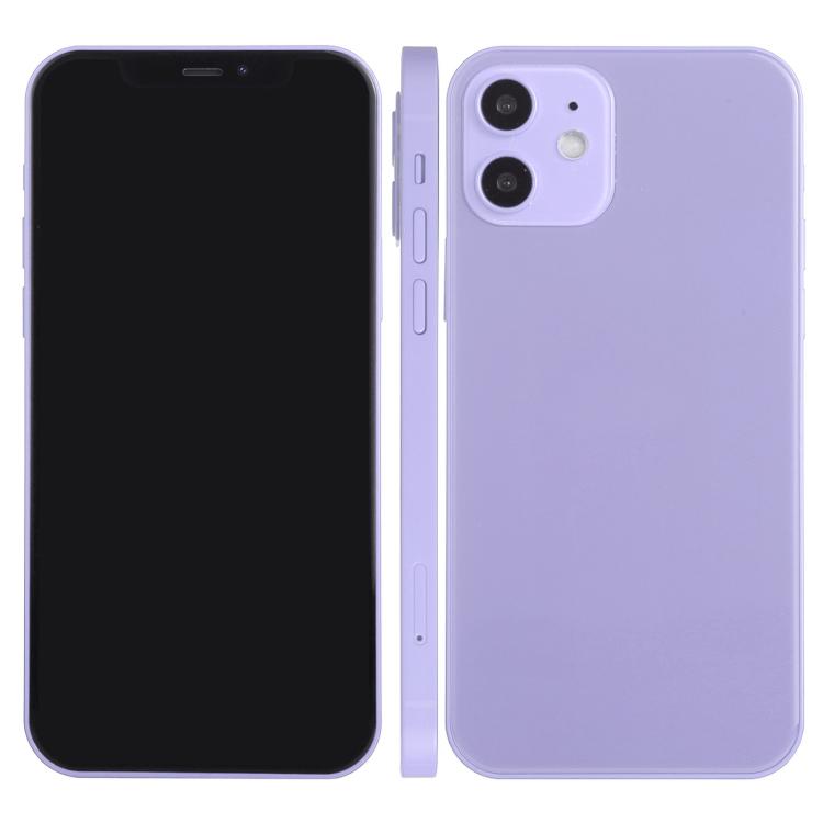 iPhone 12 dummy display model with black front screen and purple rear