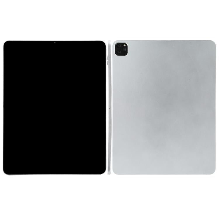 Tablet dummy display model front and back with black screen and grey-silver body