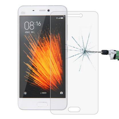 Tempered glass screen protector for Xiaomi Mi 5, with impact crack on screen