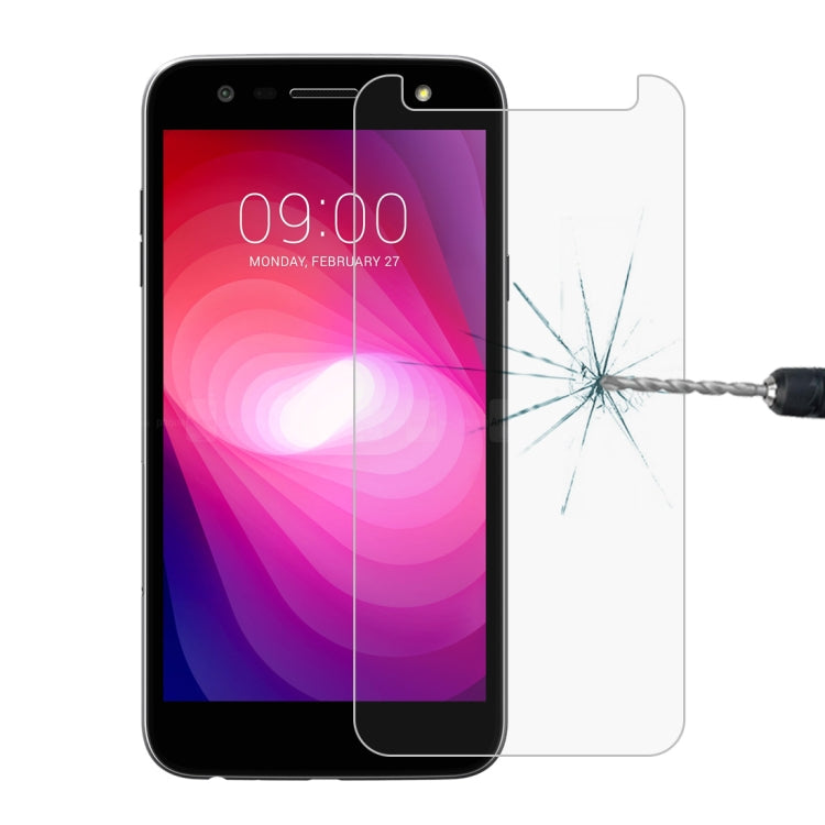 Tempered glass screen protector film for smartphone, non-full coverage with visible crack