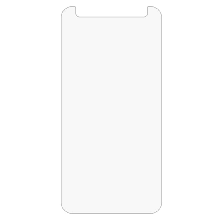 Non-full tempered glass screen protector for smartphone, cutout top edge and rounded corners