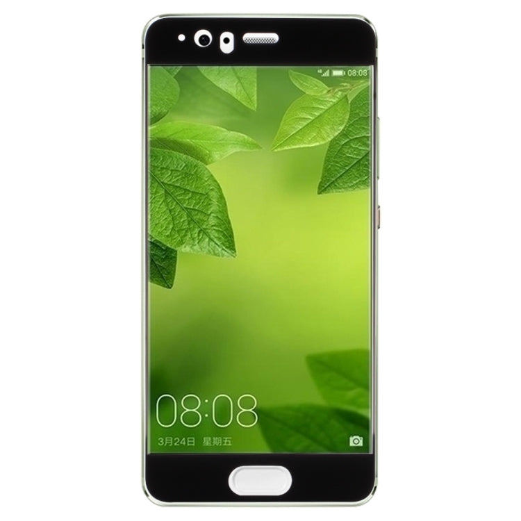 Tempered glass screen protector for Huawei P10, full coverage with black front on phone