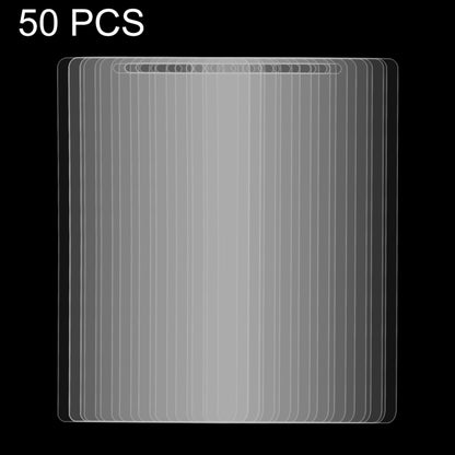 Set of 50 clear 2.5D tempered glass screen protectors, non-full coverage