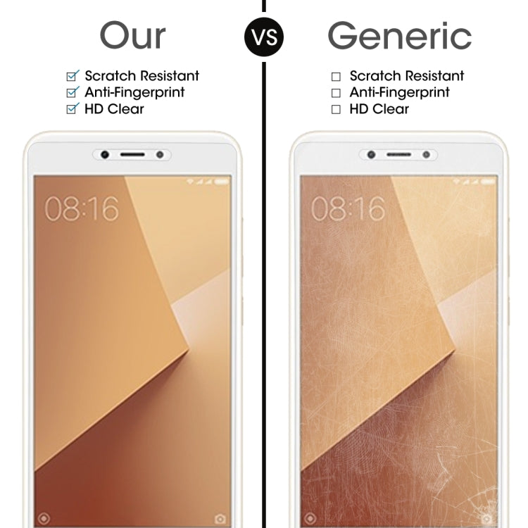 Scratch-resistant HD tempered glass screen protector, shown vs generic