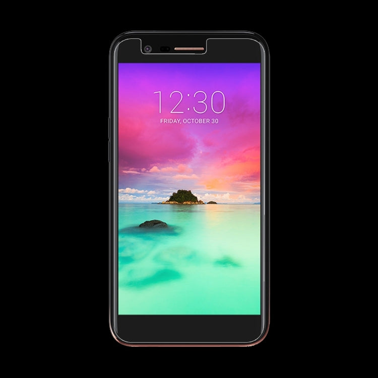 Tempered glass screen protector on a smartphone screen, intact and smooth