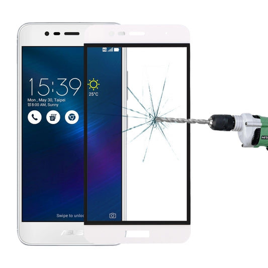 White tempered glass screen protector with crack effect on phone front