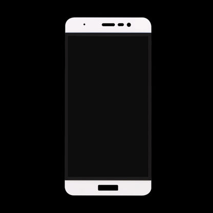 White tempered glass screen protector for phone front, smooth glossy black surface