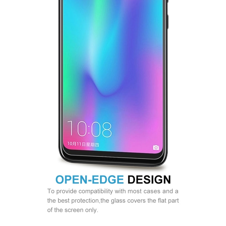 Tempered glass screen protector with open-edge design for case compatibility
