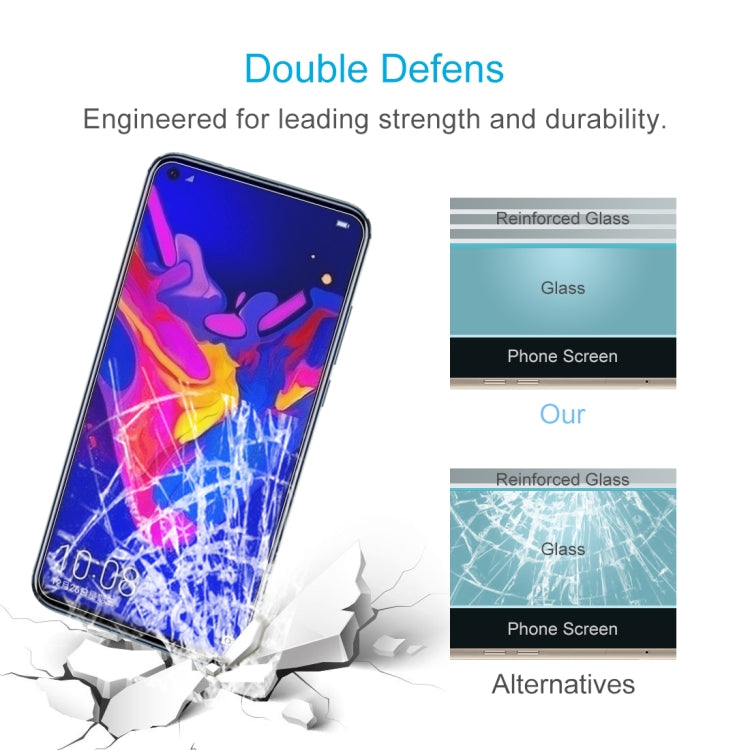 Tempered glass screen protector film with reinforced glass layer for impact protection