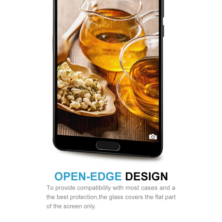 Curved-edge tempered glass screen protector for phone front with open-edge design