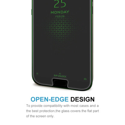Open-edge tempered glass screen protector covering flat screen area only