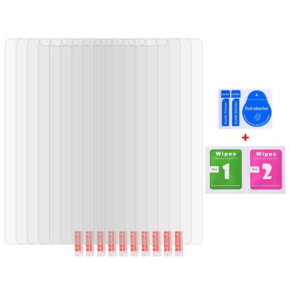 10-pack tempered glass screen protectors with included cleaning wipes set