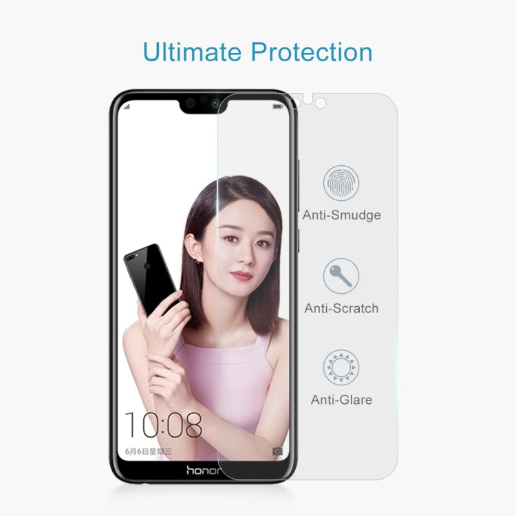 Tempered glass screen protector for Honor 9i with smudge, scratch, glare icons